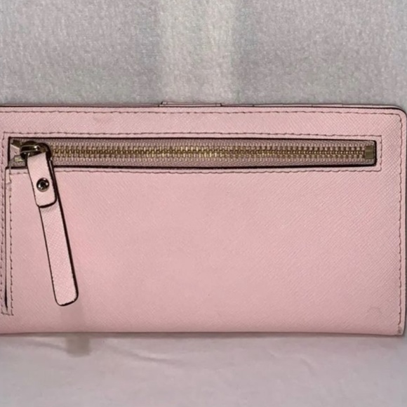 Kate Spade Newbury Lane Stacy Saffiano Leather Clutch Wallet WLRU1601 Pink - Picture 2 of 9